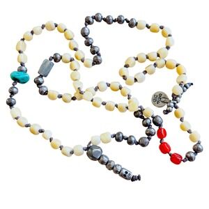 Uno de 50 Beaded Necklace Turquoise Mother of Pearl Beads BOHO Spain Designer